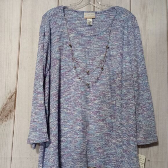 Alfred Dunner Sweater Ladies 3X‎ Jeweled Lightweight Blue - Picture 1 of 6